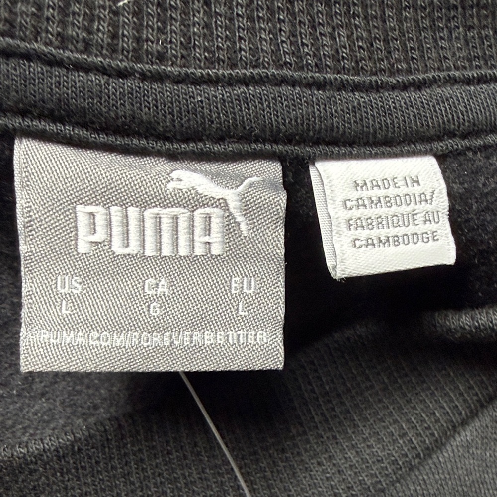 Puma Logo Women’s Crewneck Pullover‎ Fleece Sweatshirt Sz L - Picture 2 of 9